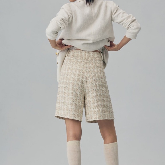 Anthropologie Avec Les Filles Tweed Pleated Shorts - Picture 4 of 5